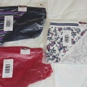 (M) CACIQUE WOMEN'S COTTON STRING BIKINI(3 PAIRS) SIZE 26-28